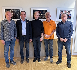 Auftakt zum Würzburger Europawahlkampf, v. l.n.r.: Heinz Braun, Dr. Michael Stöhr, Bernhard Schmitt, Raimund Binder, Rainer Baumgärtner